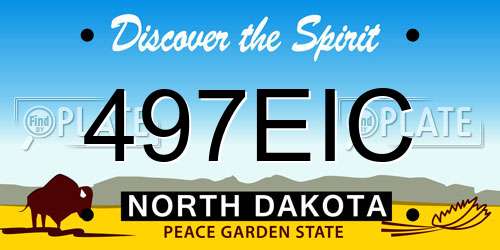 497EIC North Dakota License Plate