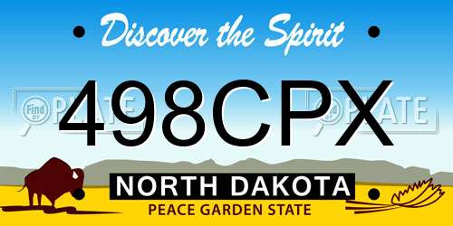 498CPX North Dakota License Plate