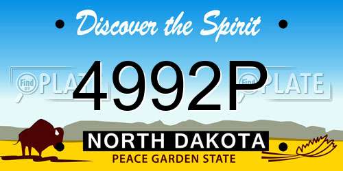 4992P North Dakota License Plate