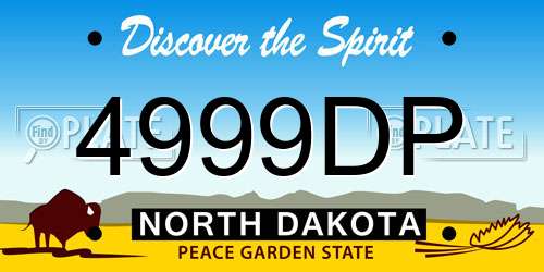 4999DP North Dakota License Plate