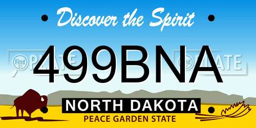 499BNA North Dakota License Plate