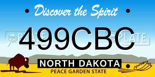 499CBC North Dakota License Plate