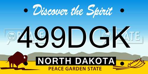 499DGK North Dakota License Plate