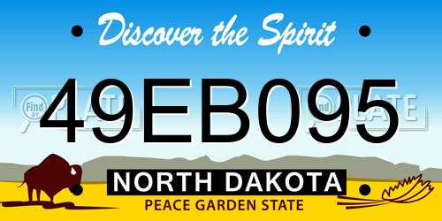 49EB095 North Dakota License Plate