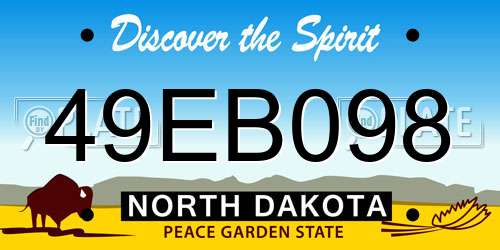 49EB098 North Dakota License Plate