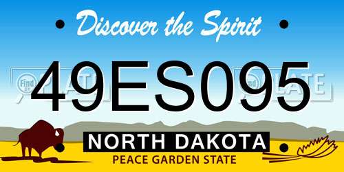 49ES095 North Dakota License Plate