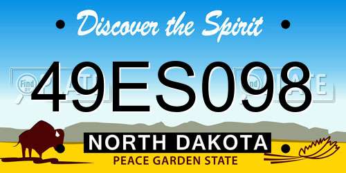 49ES098 North Dakota License Plate