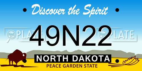 49N22 North Dakota License Plate