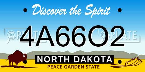 4A66O2 North Dakota License Plate