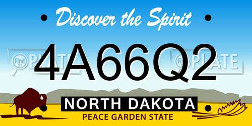 4A66Q2 North Dakota License Plate
