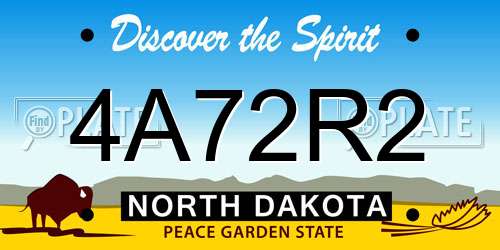 4A72R2 North Dakota License Plate