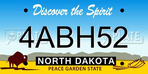 4ABH52 North Dakota License Plate