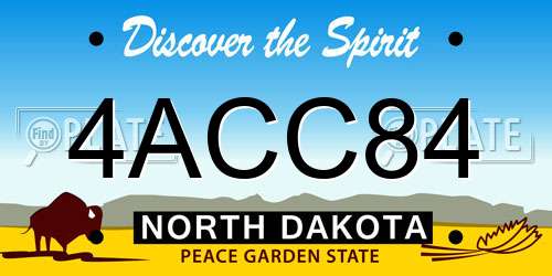 4ACC84 North Dakota License Plate