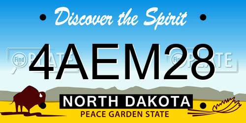 4AEM28 North Dakota License Plate
