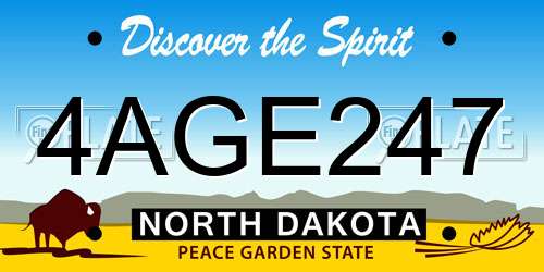 4AGE247 North Dakota License Plate