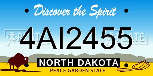 4AI2455 North Dakota License Plate