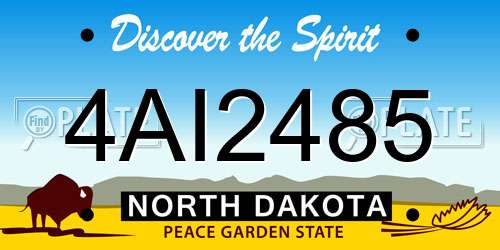 4AI2485 North Dakota License Plate