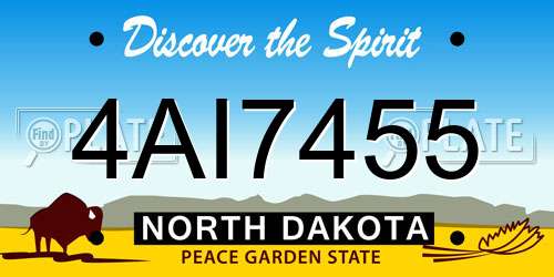 4AI7455 North Dakota License Plate