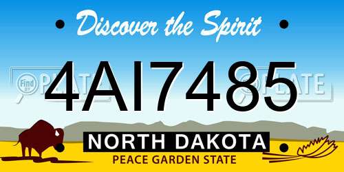 4AI7485 North Dakota License Plate