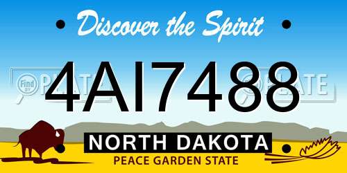 4AI7488 North Dakota License Plate
