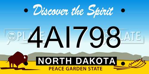 4AI798 North Dakota License Plate