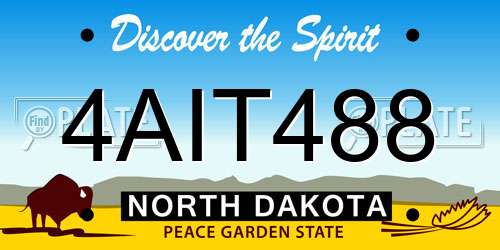 4AIT488 North Dakota License Plate