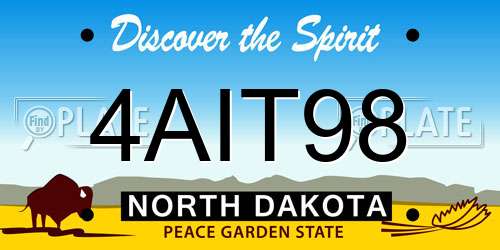 4AIT98 North Dakota License Plate