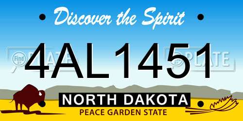 4AL1451 North Dakota License Plate