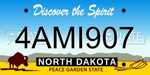 4AMI907 North Dakota License Plate