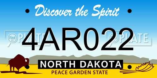 4AR022 North Dakota License Plate