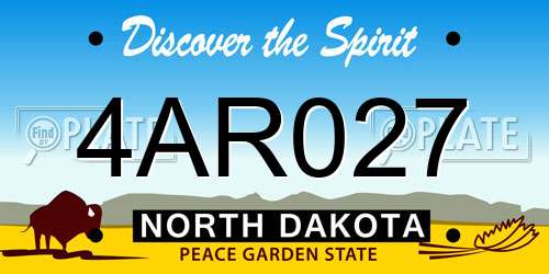 4AR027 North Dakota License Plate