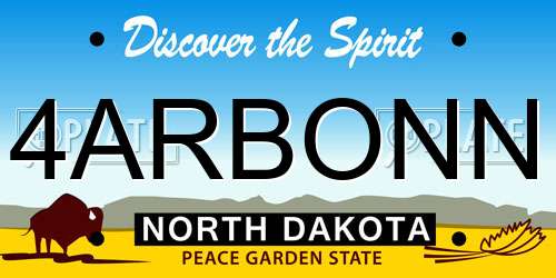 4ARBONN North Dakota License Plate