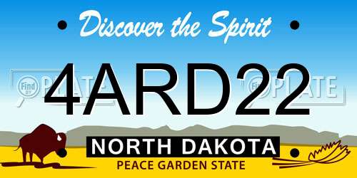 4ARD22 North Dakota License Plate