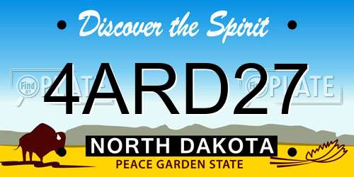 4ARD27 North Dakota License Plate