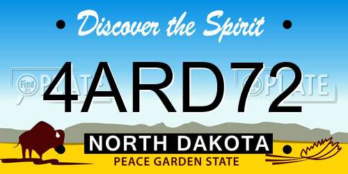 4ARD72 North Dakota License Plate