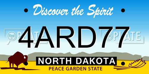 4ARD77 North Dakota License Plate