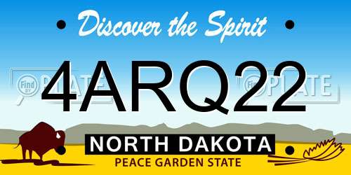 4ARQ22 North Dakota License Plate