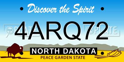 4ARQ72 North Dakota License Plate