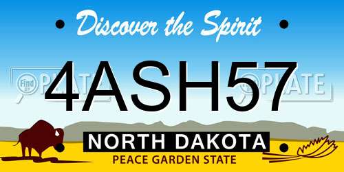 4ASH57 North Dakota License Plate