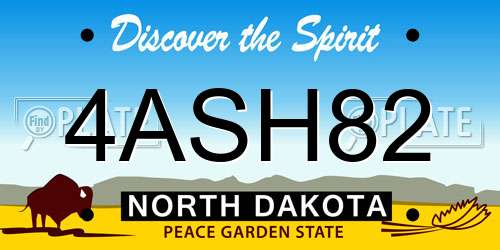 4ASH82 North Dakota License Plate