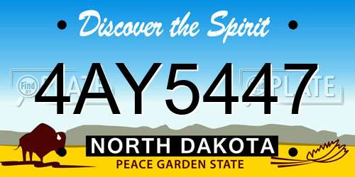 4AY5447 North Dakota License Plate