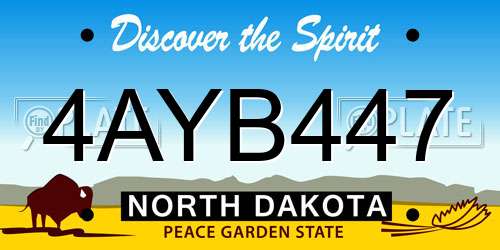 4AYB447 North Dakota License Plate