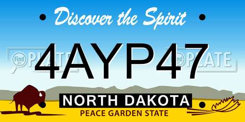 4AYP47 North Dakota License Plate
