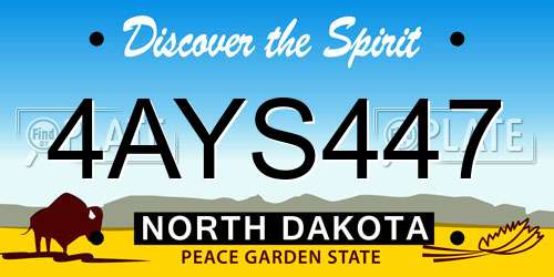4AYS447 North Dakota License Plate