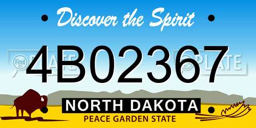 4B02367 North Dakota License Plate