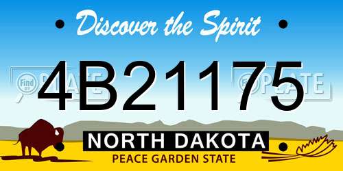 4B21175 North Dakota License Plate