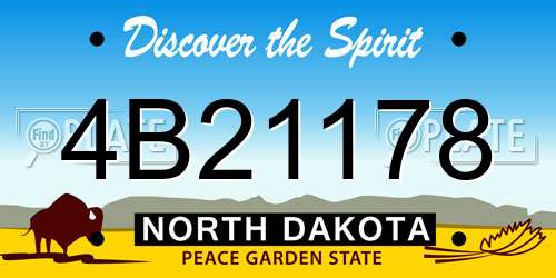 4B21178 North Dakota License Plate