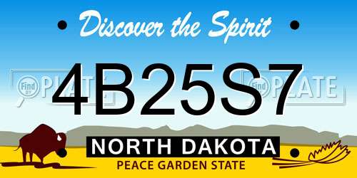 4B25S7 North Dakota License Plate