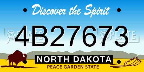4B27673 North Dakota License Plate