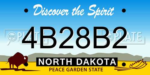 4B28B2 North Dakota License Plate